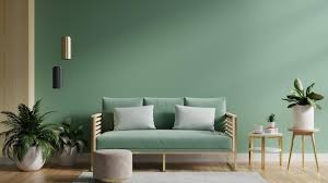 Mock Up Green Wall With Green Sofa