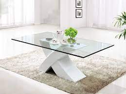 glass top white base coffee table