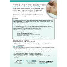 Drinking Alcohol While Breastfeeding Guidelines For Consultants
