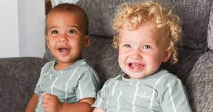 woman gives birth to biracial twins
