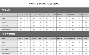 Varsity Jacket Size Chart In 2019 Jackets Size Chart
