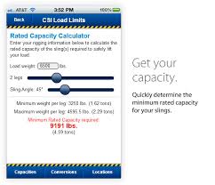 Load Limit Mobile App Overhead Lifting Charts And Definitions