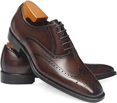 New men's brown cognac cap toe detailed perforated dress shoes oxfords azarman. Amazon Com Frasoicus Men S Dress Shoes Classic Leather Business Oxfords Formal Dress Shoes For Men Oxfords