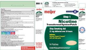 Meijer Nicotine Transdermal System Step 1 Patch Extended