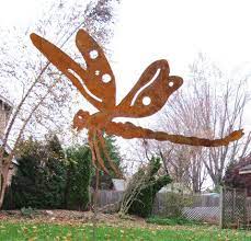 Dragonfly Yard Art Outdoor Garden Decor