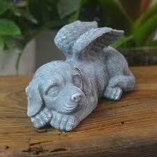 Angel Pet Memorial Statue Dog With