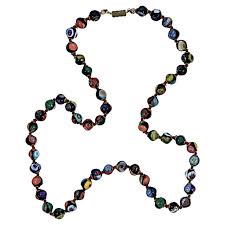 Millefiori Murano Glass Bead Necklace