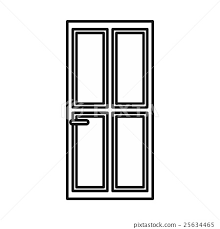 Closed Wooden Door Icon Outline Style