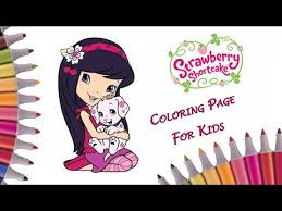 Strawberry shortcake 01 coloring page. Cherry Jam With Cinnapup Coloring Page Strawberry Shortcake Coloring Book Fan Art Video For Kids Youtube
