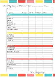 Blank Budget Template Printable Worksheet Free To Prin