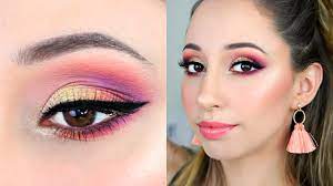 orange and purple eye makeup tutorial