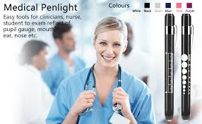 Opoway Nurse Penlight With Pupil Gauge Led Medical Pen Lights For Nursing Doctors Batteries Free Black 2ct Amazon Com Industrial Scientific