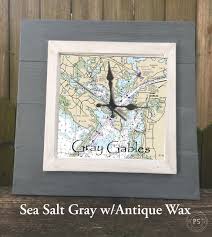 Custom Nautical Chart Clock Pallet Wood Offered In 4 Colors