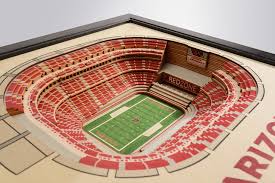 Arizona Cardinals State Farm Stadium 3d Wood Stadium Replica 3d Wood Maps Bella Maps