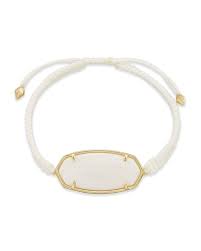 elle gold friendship bracelet in white