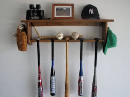 Baseball Bat Rack Decorative Wall Shelf
