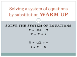 Ppt Solving A System Of Equations By