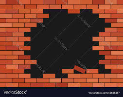 Broken Brick Wall Red Building Royalty