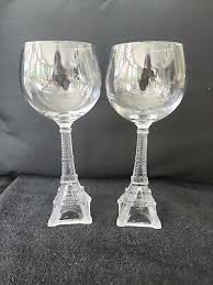 Eiffel Tower Stem Wine Glasses 8 1 2