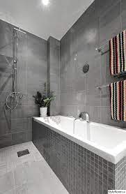 Darker Grey Tile Walls Bathroom