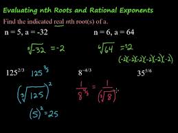 Evaluating Nth Roots And Rational