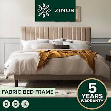 zinus fabric bed frame double king