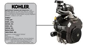 kohler engine model number locator