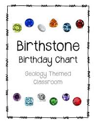 Birthday Gem Chart Bundle Birthstones Geology Theme