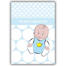 Babykarte Glückwunsch Zur Geburt Mit Süßem Baby Jungen Ab Jetzt