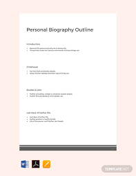 Free Personal Biography Outline Template Pdf Word