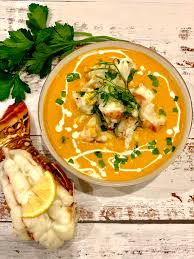 creamy lobster bisque with a touch of