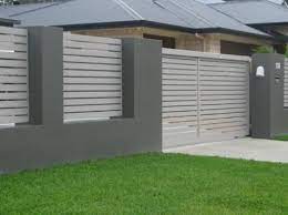 Prepare paint in different colors for bright fence design. Amazing Gray And White Fence Color Modern Fence Design Fence Design Brick Fence