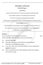 icse cl 10 question paper
