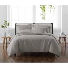 cannon solid grey king 3 piece duvet