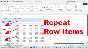 how to repeat all row or column values