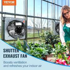 Vevor 24 Shutter Exhaust Fan High Sd 3320 Cfm Aluminum Wall Mount Attic Fan With Ac Motor Ventilation And Cooling For Greenhouses Garages Sheds