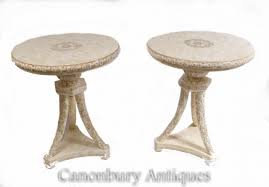 Pair Chinese Carved Side Tables