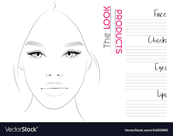 makeup artist face chart blank template