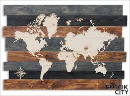 World Map Wall Art Designs Made From Wood