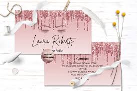 rose gold glitter lashes business card