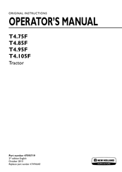New Holland T4 75f Operators Manual Pdf Download