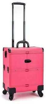 pink professional trolley makeup box