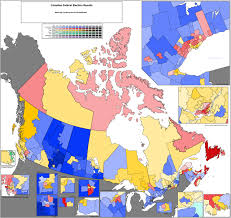 The writs of election for the 2011 election were issued by governor general david johnston on march 26. Projected Riding By Riding Results Of The 2015 Canadian Federal Election Based On Most Recent Polled Results Oc 2500x2362 Mapporn