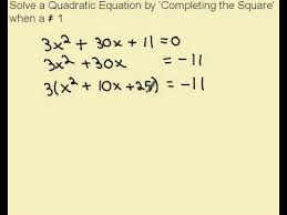 solve quadratic by completing the