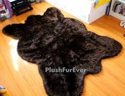 5 x 7 big brown bear faux fur rug