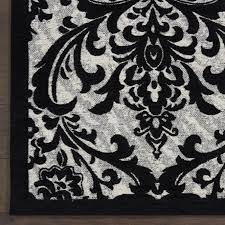 nourison damask damask black white 8 x