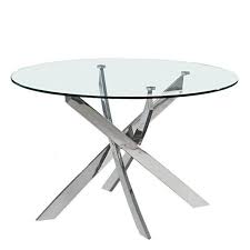 Glass Table With Chrome Stainless Steel