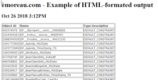 generating html output from a sql query