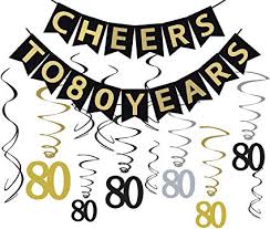 It's a remarkable achievement that deserves to be celebrated and. Amazon Com Tuoyi 80th Birthday Party Decorations Kit Cheers To 80 Years Banner Sparkling Celebration 80 Hanging Swirls Perfect 80 Years Old Party Supplies 80th Anniversary Decorations Bnner Set Toys Games