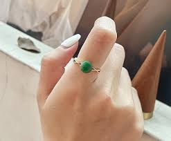 green ping an buckle jadeite ring